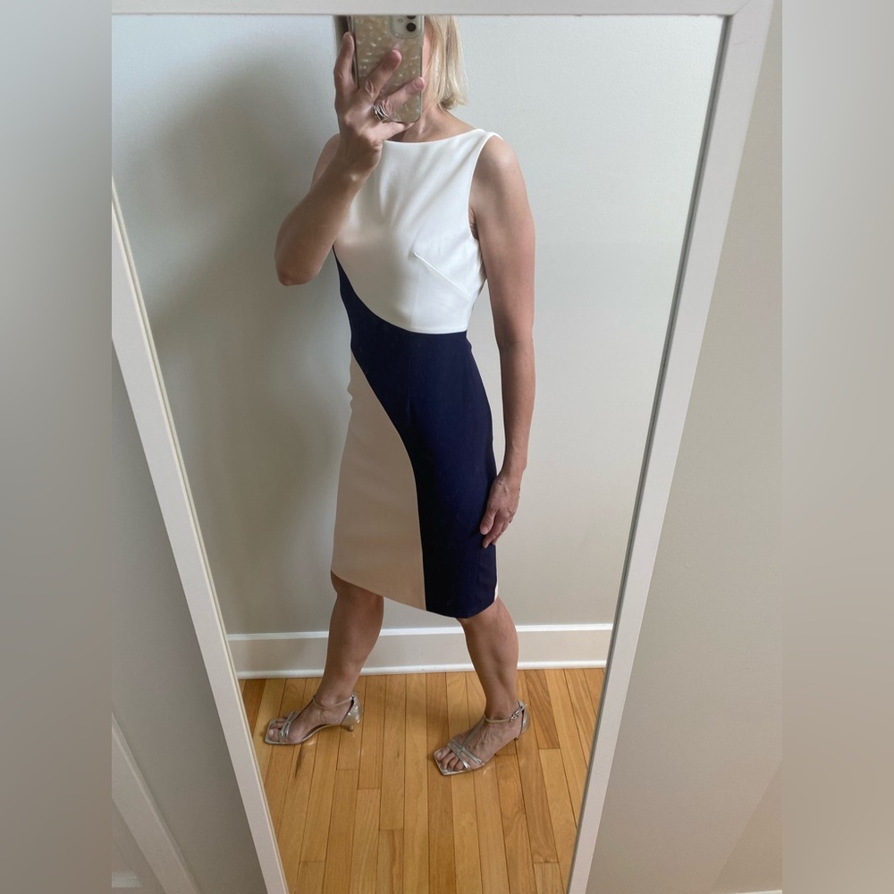Colorblock Sleeveless Dress by Vince Camuto - Picture 3 of 15